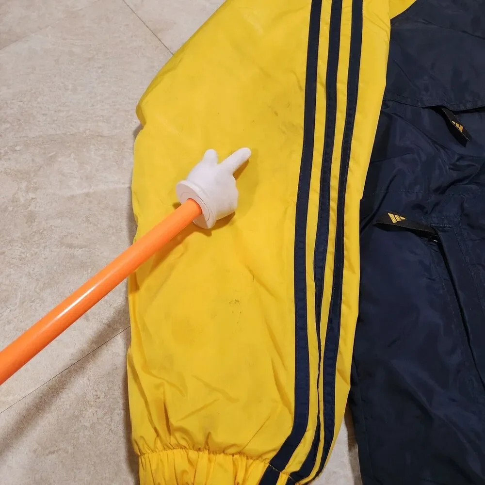 VTG 90s Y2K‎ Adidas Mens L Large 3 Stripes Logo Embroidered Fleece Lined Jacket